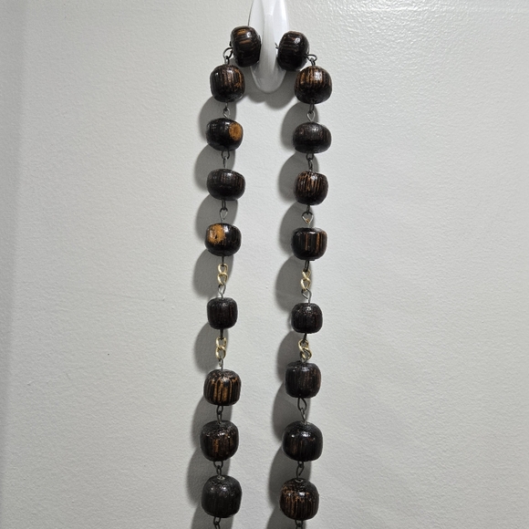 Oversized Vintage Wall Hanging Wooden Catholic Rosary - Picture 9 of 9